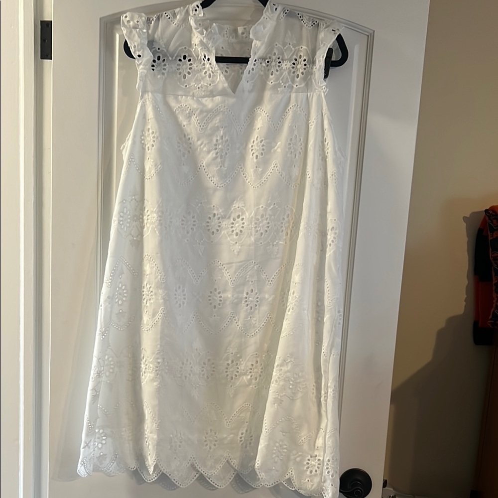 Elegant White Eyelet Dress - NEVER WORN